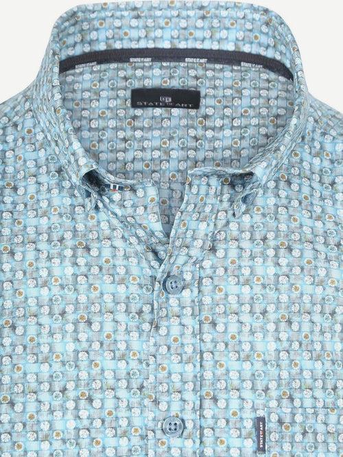 State of Art overhemd poplin dandelion blauw | Regular-fit