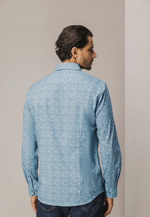 State of Art overhemd poplin dandelion blauw | Regular-fit