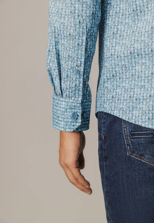 State of Art overhemd poplin dandelion blauw | Regular-fit