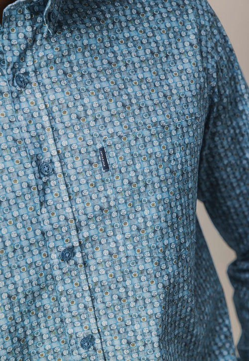 State of Art overhemd poplin dandelion blauw | Regular-fit