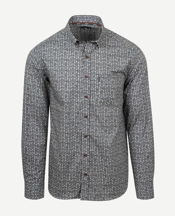 Overhemd poplin dandelion grijs