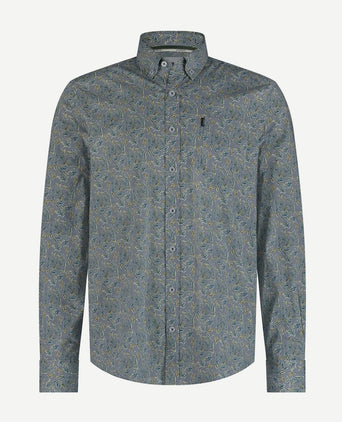 State of Art overhemd poplin print groen | Regular-fit