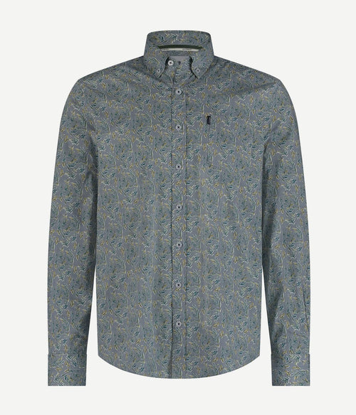 State of Art overhemd poplin print groen | Regular-fit