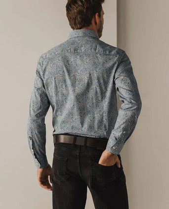 State of Art overhemd poplin print groen | Regular-fit