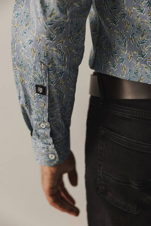 State of Art overhemd poplin print groen | Regular-fit