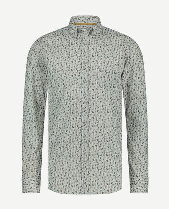 State of Art overhemd poplin print lichtblauw | Regular-fit
