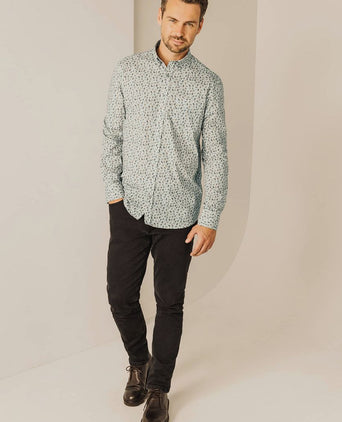 State of Art overhemd poplin print lichtblauw | Regular-fit