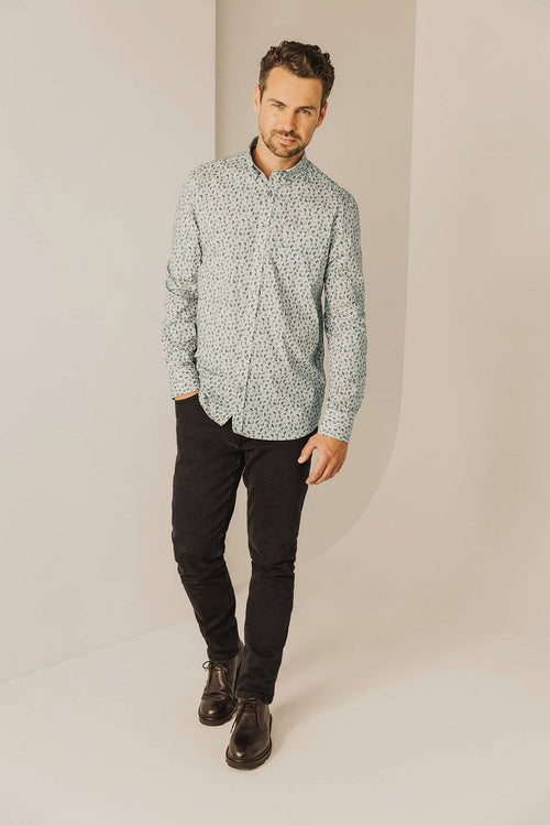 State of Art overhemd poplin print lichtblauw | Regular-fit