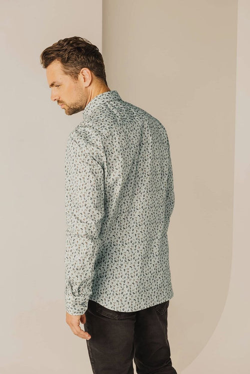 State of Art overhemd poplin print lichtblauw | Regular-fit