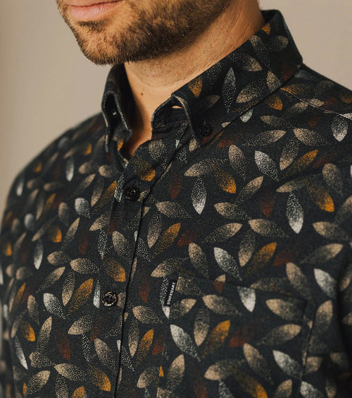 State of Art overhemd print antraciet | Regular-fit