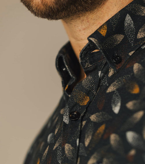 State of Art overhemd print antraciet | Regular-fit