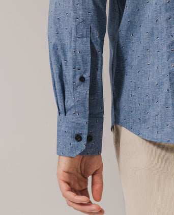 State of Art overhemd print blauw | Regular-fit