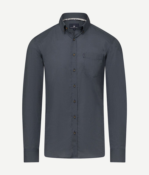 State of Art overhemd print blauw grijs | Regular-fit