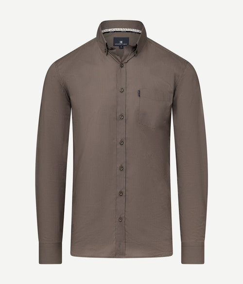 State of Art overhemd print bruin | Regular-fit