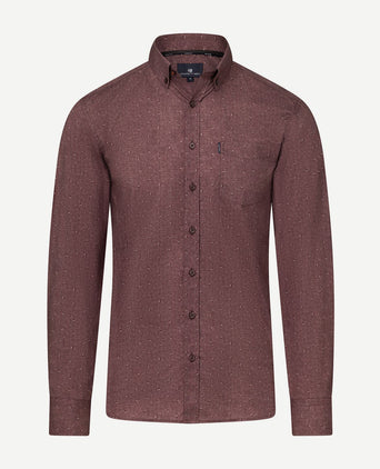 State of Art overhemd print burgundy | Regular-fit
