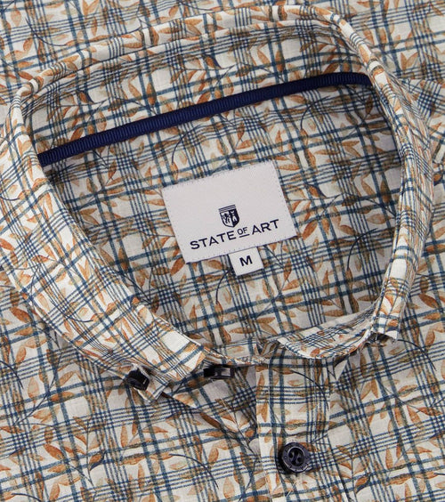 State of Art overhemd print geel | Regular-fit