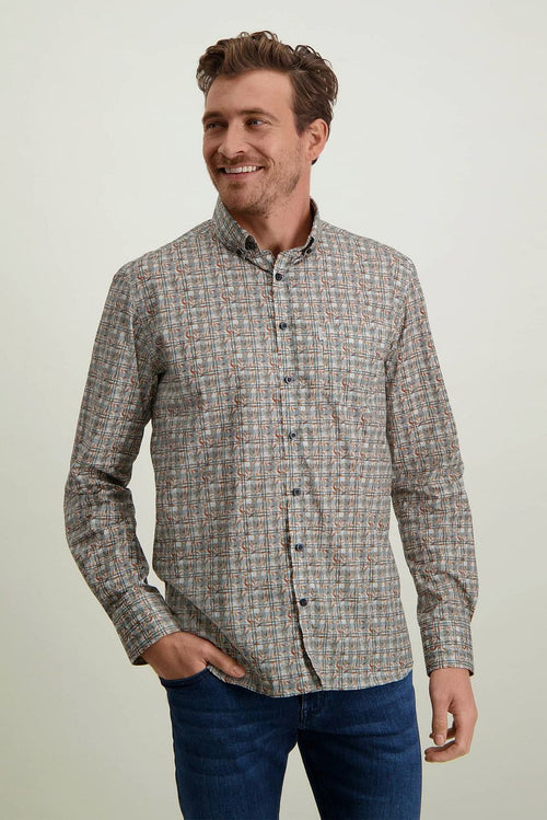 State of Art overhemd print geel | Regular-fit