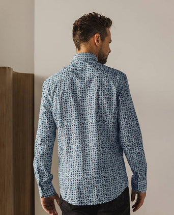 State of Art overhemd print swirls groen | Regular-fit