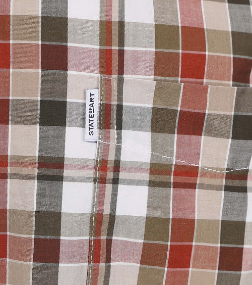 State of Art overhemd rood geruit | Regular-fit