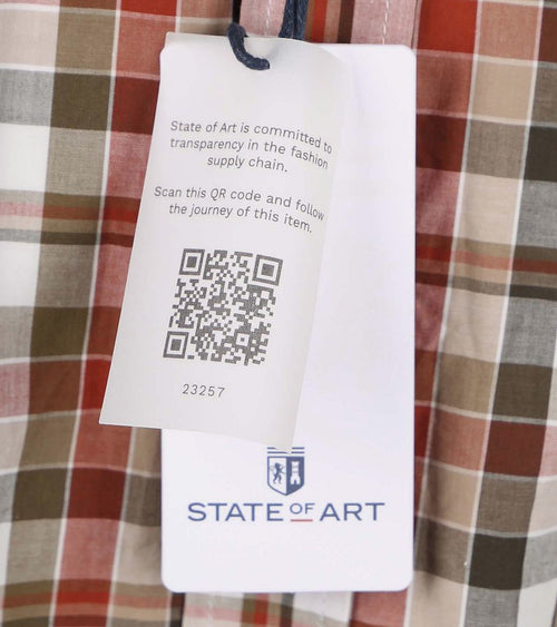 State of Art overhemd rood geruit | Regular-fit
