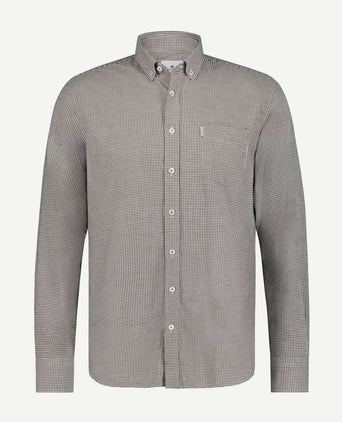 State of Art overhemd wol pied de poule groen | Regular-fit