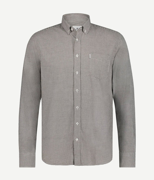 State of Art overhemd wol pied de poule groen | Regular-fit