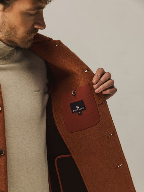 State of Art overshirt wolblend brique | Regular-fit