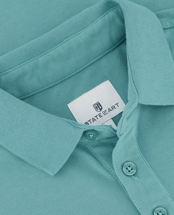 State of Art piqué polo azuurblauw