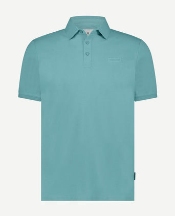 State of Art piqué polo azuurblauw
