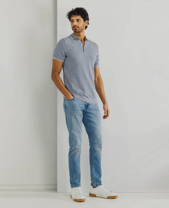 State of Art pique polo blauwgrijs