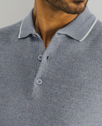 State of Art pique polo blauwgrijs