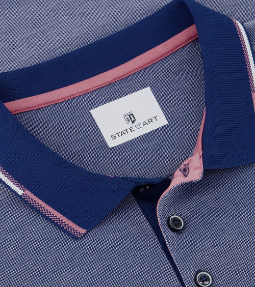 State of Art pique polo kobaltblauw