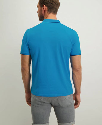 State of Art pique polo petrol blauw