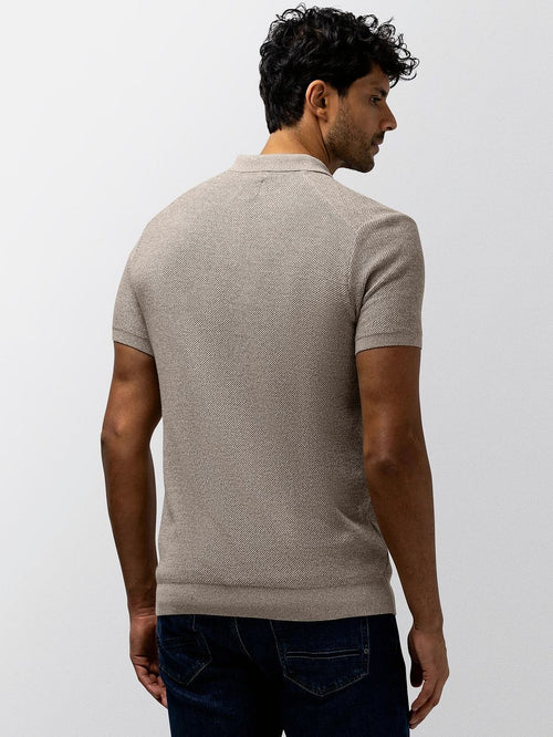 Polo knitted beige