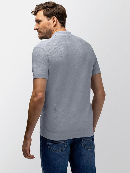 Polo knitted blauw
