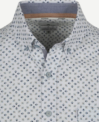 State of Art short sleeve overhemd print wit | Regular-fit