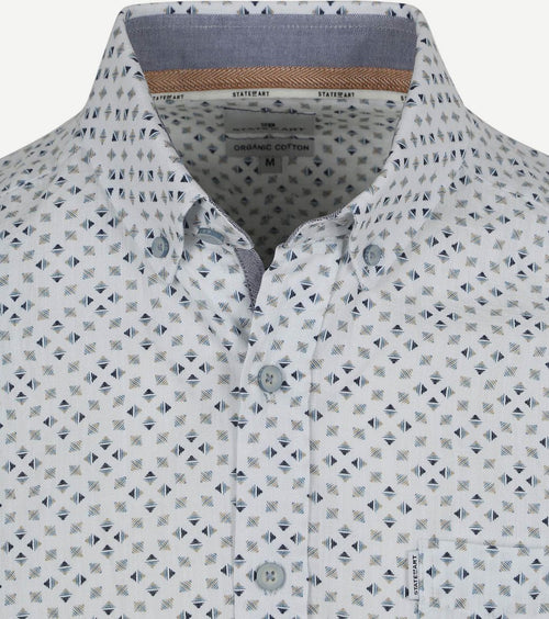 State of Art short sleeve overhemd print wit | Regular-fit