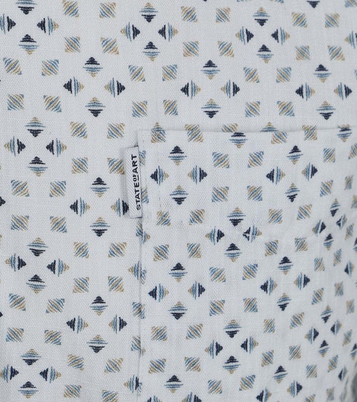 State of Art short sleeve overhemd print wit | Regular-fit