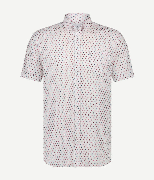 State of Art short sleeve overhemd print wit | Regular-fit