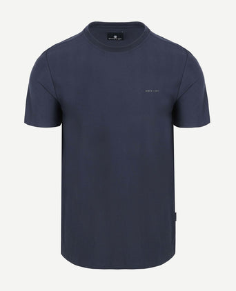 T-shirt herringbone donkerblauw