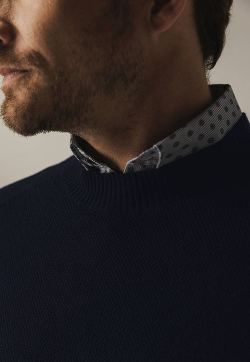 State of Art trui structure donkerblauw | Regular-fit