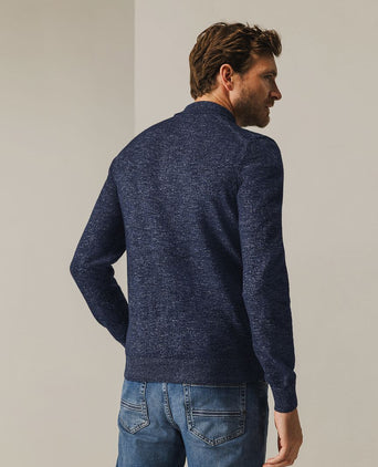 State of Art trui polokraag melange donkerblauw | Regular-fit