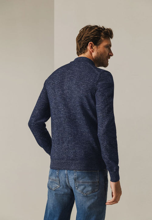 State of Art trui polokraag melange donkerblauw | Regular-fit