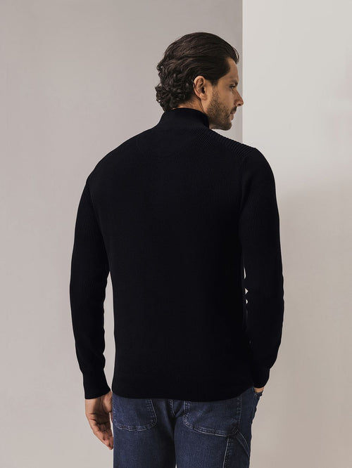 State of Art halve rits trui donkerblauw | Regular-fit