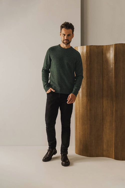 State of Art trui donegal melange donkergroen | Regular-fit