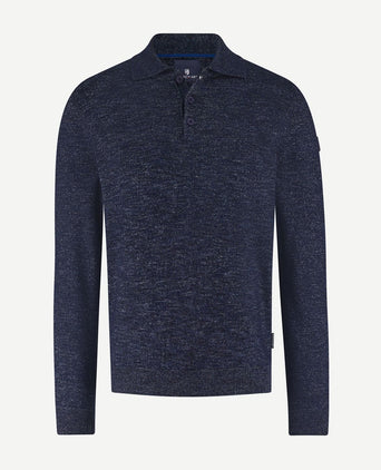 State of Art trui polokraag melange donkerblauw | Regular-fit