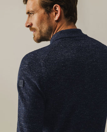 State of Art trui polokraag melange donkerblauw | Regular-fit