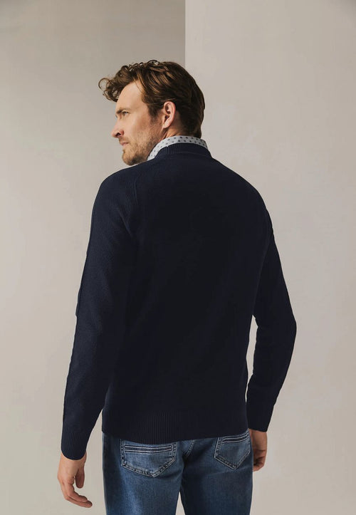 State of Art trui structure donkerblauw | Regular-fit