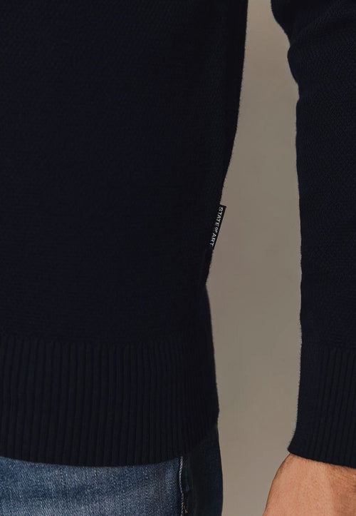 State of Art trui structure donkerblauw | Regular-fit