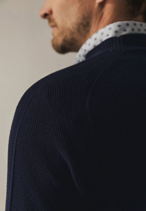 State of Art trui structure donkerblauw | Regular-fit